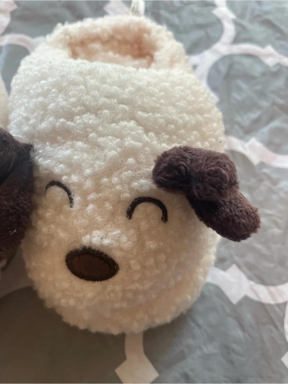 Baby Reindeer Fluffy Slippers S/m Fits Like 18 Months Christmas Holiday Winter